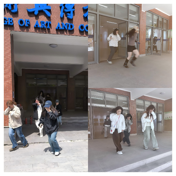 艺传疏散演练学生疏散